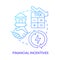 Financial incentives blue gradient concept icon