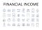 Financial income line icons collection. Wealth gain, Mtary revenue, Fiscal earnings, Profits received, Economic proceeds