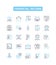 Financial income vector line icons set. Income, Finance, Profit, Revenue, Cash, Dividends, Gains illustration outline