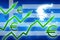 Financial increase in Greece green arrows euro currency symbol concept news background