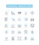 Financial innovations vector line icons set. Investment, Lending, Crowdfunding, Banking, Payments, Insurtech