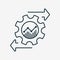 Financial Invest Management Line Icon. Process of Investment and economic. Operating Cost symbol. Gear and Arrow Line