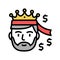 financial king businessman color icon vector illustration