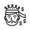 financial king businessman line icon vector illustration
