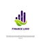 Financial with leaf Logo Design Concept. Green Finance logo Template Vector Icon