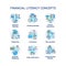 Financial literacy concept icons set