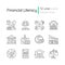 Financial literacy linear icons set