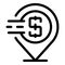 Financial location icon, outline style