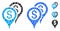 Financial Map Pointers Mosaic Icon of Circles