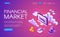 Financial market isometric vector illustration