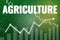 Financial market sector Agriculture on green finance background from graphs, charts. Trend Up and Down. 3D render