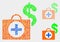 Financial Medical Case Icon Collages of Squares and Circles