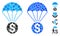 Financial Parachute Composition Icon of Circle Dots