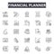 Financial planner line icons for web and mobile design. Editable stroke signs. Financial planner outline concept