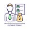 Financial planner RGB color icon