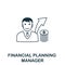 Financial Planning Manager icon outline style. Thin line creative Financial Planning Manager icon for logo, graphic design and