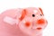 Financial problem. income management. planning budget. piggy bank isolated on white. money saving. Banking and profit