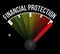Financial Protection meter sign concept