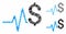 Financial pulse Composition Icon of Raggy Pieces