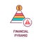 Financial pyramid color line icon. A business model that recruits members via a promise of payments or services. Pictogram for web