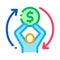 Financial replay icon vector outline illustration