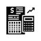 financial report calculator glyph icon vector illustration