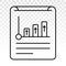 Financial report or income statement line art icon for apps and websites