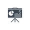 Financial Report related vector glyph icon.