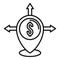 Financial restructuring icon, outline style