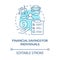 Financial savings for individuals blue concept icon