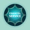 Financial Service magical glassy sunburst blue button sky blue background