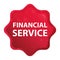 Financial Service misty rose red starburst sticker button