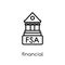 financial services authority icon. Trendy modern flat linear vector financial services authority icon on white background from th