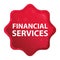 Financial Services misty rose red starburst sticker button