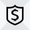 Financial shield. Bank insurance icon. Vector