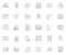 Financial Statement line icons collection. Income statement, Balance sheet, Cash flow, Assets, Liabilities, Equity