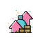 Financial strategy, budget balance, income and revenue increase, return on investment and fund raising. Flat filled outline icon