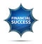 Financial Success magical glassy sunburst blue button