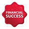 Financial Success misty rose red starburst sticker button