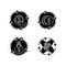 Financial synergy black glyph icons set on white space