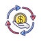 Financial synergy RGB color icon