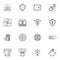 Financial theme line icons set