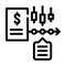 Financial time series data analysis line icon vector illustration