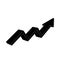 Financial trend. Up rising indication arrow. Black sign