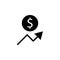 financial uplift icon. Element of web icon for mobile concept and web apps. Glyph financial uplift icon can be used for web and