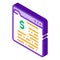 Financial Web Site With Dollar Sign isometric icon