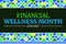 Financial Wellness Month colorful wallpaper with shapes and typography