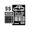 financing car calculator glyph icon vector illustration