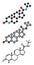 finasteride male pattern baldness drug molecule. Also used in benign prostatic hyperplasia (BPH, enlarged prostate) treatment