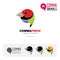 Finch bird concept icon set and modern brand identity logo template and app symbol based on comma sign